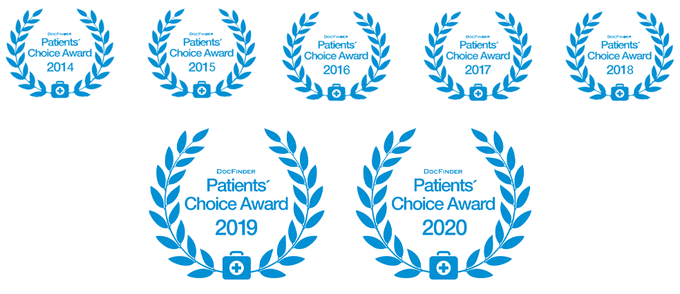 Docfinder Patients Choice Award Auszeichnungen 2014 bis 2020